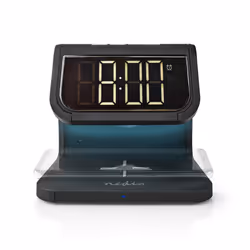 Nedis WCACQ10W1BK, Digital alarm clock, Black, LED, USB, CR2032, 5/9 V