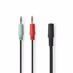 Nedis CAGB22160BK02 audio cable 0.12 m 3.5mm 2 x 3.5mm Black - Additional view 4