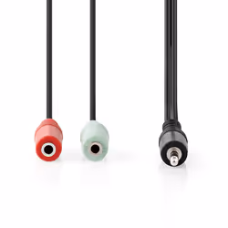 Nedis CAGB22150BK02 audio cable 0.2 m 3.5mm 2 x 3.5mm Anthracite - Additional view 2