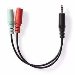 Nedis CAGB22150BK02 audio cable 0.2 m 3.5mm 2 x 3.5mm Anthracite - Additional view 3