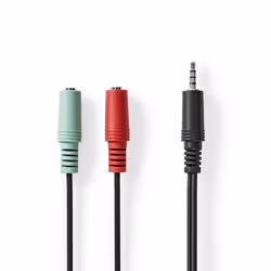 Nedis CAGB22150BK02 audio cable 0.2 m 3.5mm 2 x 3.5mm Anthracite - Additional view 4