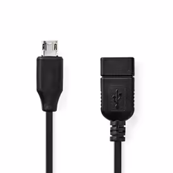 Nedis CCGB60515BK02 USB cable USB 2.0 0.2 m Mini-USB B USB A Black - Additional view 2