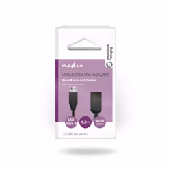 Nedis CCGB60515BK02 USB cable USB 2.0 0.2 m Mini-USB B USB A Black - Additional view 3