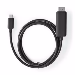 Nedis CCGB64655BK20, 2 m, USB Type-C, HDMI, Male, Male, Straight