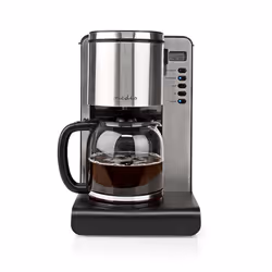 Nedis KACM280EAL, Drip coffee maker, 1.5 L, Ground coffee, 1000 W, Aluminium, Black
