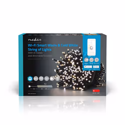 Nedis WIFILX02W400, Light decoration chain, White, IP65, Black, 400 bulb(s), LED