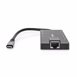 Nedis USB-Adapter | USB 3.2 Gen 1 | USB-C™ Female | HDMI™ Output / RJ45 Female / SD / 2x USB-C™ / 3,5 mm Female / 3x USB-A Female | 5 Gbps | 0.20 m | Rond | Verguld | PVC | Antraciet | Doos - Additional view 2