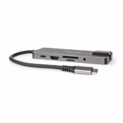 Nedis USB-Adapter | USB 3.2 Gen 1 | USB-C™ Female | HDMI™ Output / RJ45 Female / SD / 2x USB-C™ / 3,5 mm Female / 3x USB-A Female | 5 Gbps | 0.20 m | Rond | Verguld | PVC | Antraciet | Doos - Additional view 4