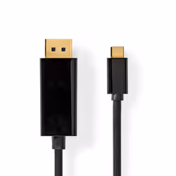 Nedis CCGB64352BK20, 2 m, USB Type-C, DisplayPort, Male, Male, Straight