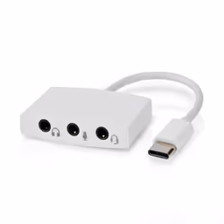 Nedis CCGB65900WT01, USB 2.0 Type-C, 3.5mm, White, Acrylonitrile butadiene styrene (ABS), Polyvinyl chloride (PVC), Polyvinyl ...