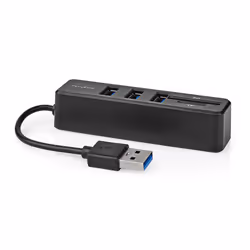 Nedis CCGB60250BK01, USB 2.0 Type-A, USB 2.0 Type-A, MicroSD (TransFlash), SD, 480 Mbit/s, Black, Acrylonitrile butadiene sty ...