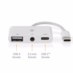Nedis CCGB64790WT01 laptop dock/port replicator Wired USB 2.0 Type-C White - Additional view 4