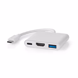 Nedis CCGB64770WT01, Wired, USB Type-C, 7.5 W, White, 30 Hz, HDMI, USB 3.2 Gen 1 (3.1 Gen 1) Type-A, USB 3.2 Gen 1 (3.1 Gen 1 ...