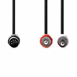 Nedis CAGL20200BK10 audio cable 1 m DIN (5-pin) 2 x RCA Black - Additional view 2
