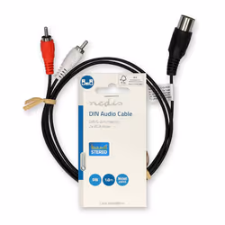 Nedis CAGL20200BK10 audio cable 1 m DIN (5-pin) 2 x RCA Black - Additional view 3