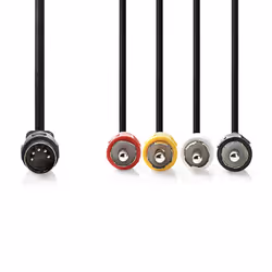 Nedis CAGL20400BK10 audio cable 1 m DIN (5-pin) 4 x RCA Black