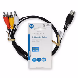 Nedis CAGL20400BK10 audio cable 1 m DIN (5-pin) 4 x RCA Black