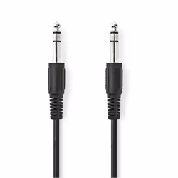 Nedis CAGL23000BK20, 6.35mm, Male, 6.35mm, Male, 2 m, Black