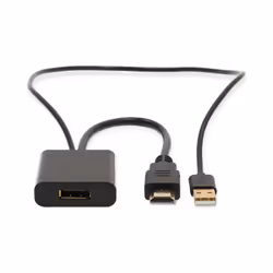 Nedis CCGB34300BK02 video cable adapter 0.2 m HDMI + USB Type-A DisplayPort Black