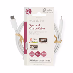 Nedis CCGL39650WT10 lightning cable 1 m White - Additional view 4