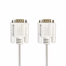 Nedis CCGL52000IV20, Ivory, 2 m, DB-9, DB-9, Male, Male