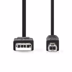 Nedis CCGL60100BK20 USB cable USB 2.0 2 m USB A USB B Black - Additional view 2