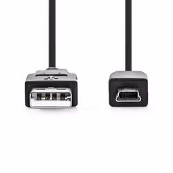 Nedis CCGL60300BK20 USB cable USB 2.0 2 m USB A Mini-USB B Black - Additional view 2