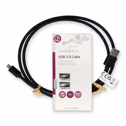 Nedis CCGL60500BK10 USB cable USB 2.0 1 m USB A Micro-USB B Black - Additional view 3