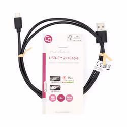 Nedis CCGL60600BK10 USB cable USB 2.0 1 m USB A USB C Black - Additional view 3