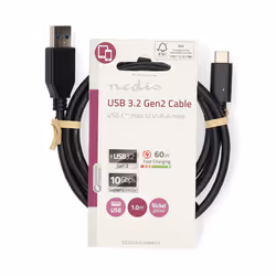 Nedis CCGL61650BK10 USB cable USB 3.2 Gen 2 (3.1 Gen 2) 1 m USB A USB C Black - Additional view 3