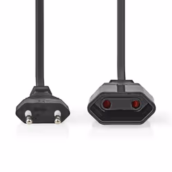 2m EU Euro Extension Cable 2 Pin Euro Male to 2 Pin Euro Female Straight