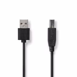 Nedis CCGL60101BK30, 3 m, USB A, USB B, USB 2.0, 0.48 Gbit/s, Black