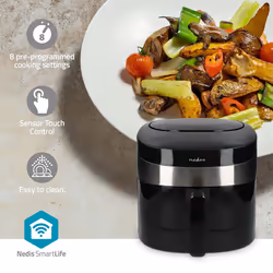 Nedis KAAF180BKW fryer Single 7.2 L Stand-alone 1800 W Hot air fryer Black - Additional view 8