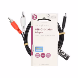 Nedis CCGL64240BK10 audio cable 1 m 2 x RCA USB Type-C Black