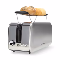 Nedis KABT400AL, 4 slice(s), Silver, Aluminium, Plastic, Buttons, Rotary, 1450 W, 220 - 240 V