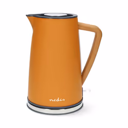 Nedis KAWK510EOR, 1.7 L, 2200 W, Orange, Steel, Water level indicator, Cordless