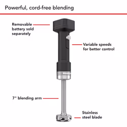 KitchenAid 5KHBRV00BM blender 0.7 L Immersion blender Black - Additional view 4