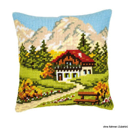 Vervaco Mountain Scene Cross Stitch Cushion, Multi-Colour
