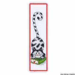 Vervaco Bookmark Black and White Cat Counted Cross Stitch Kit, Multi-Colour