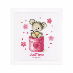 Vervaco Birth Record Mouse Cross Stitch Kit