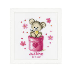Vervaco Birth Record Mouse Cross Stitch Kit