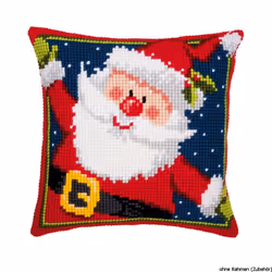 Vervaco Father Christmas Cross Stitch Cushion, Multi-Colour