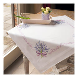 Vervaco Cross Stitch Tablecloth Kit  32 x 32 inch  Lavender