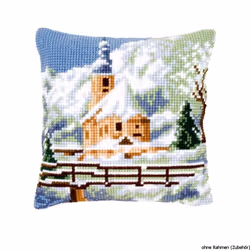 Vervaco Alpine Scene 2 Cross Stitch Cushion, Multi-Colour