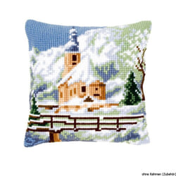 Vervaco Alpine Scene 2 Cross Stitch Cushion, Multi-Colour