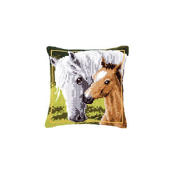 Vervaco Mare and Foal Cross Stitch Cushion, Multi-Colour
