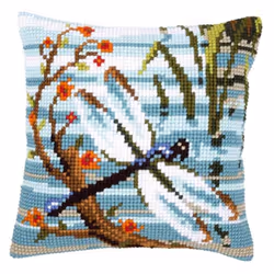 Vervaco Dragonfly Cross Stitch Cushion, Multi-Colour