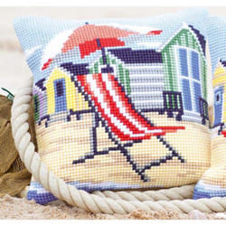 Vervaco Beach Chair Cross Stitch Cushion, Multi-Colour
