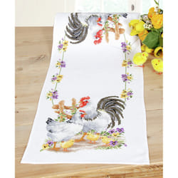 Vervaco Table Runner Chicken Family Cross Stitch Kit