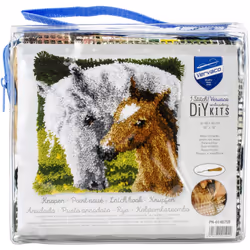 Vervaco Cushion Latch Hook Kit 16"X16"-Horse & Foal